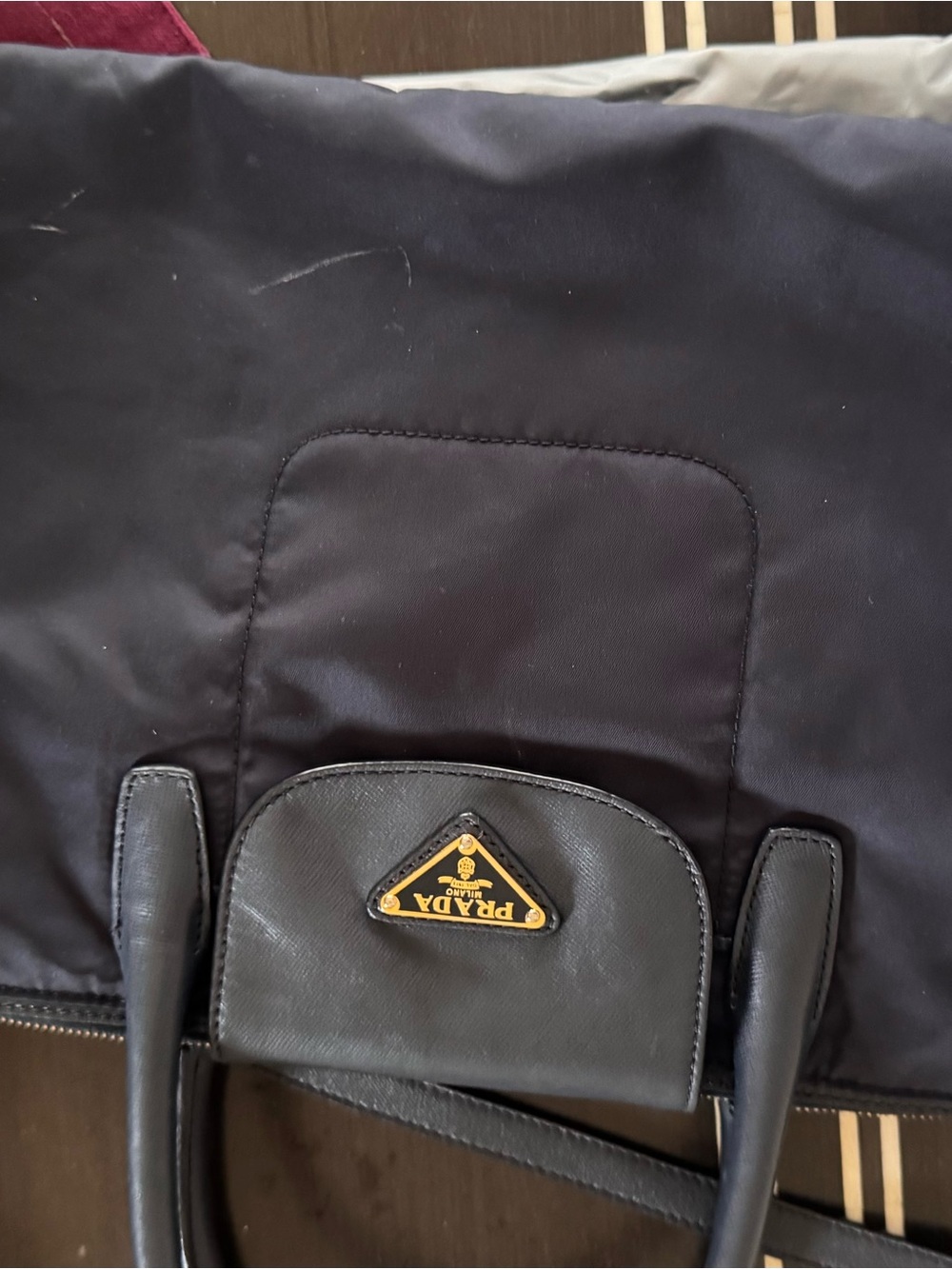 Prada Black Nylon Shoulder Tote with Gold Hardware - Picture 7 of 16